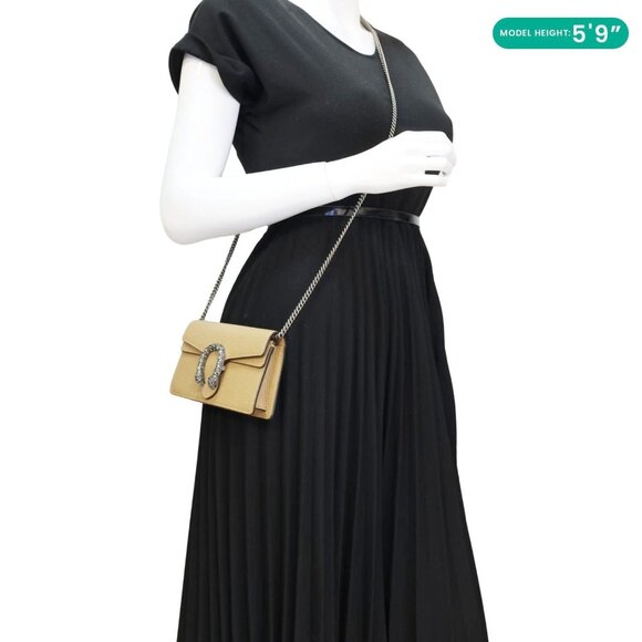 Gucci Dionysus Mini Leather Crossbody Bag Beige 476432 - Picture 2 of 12